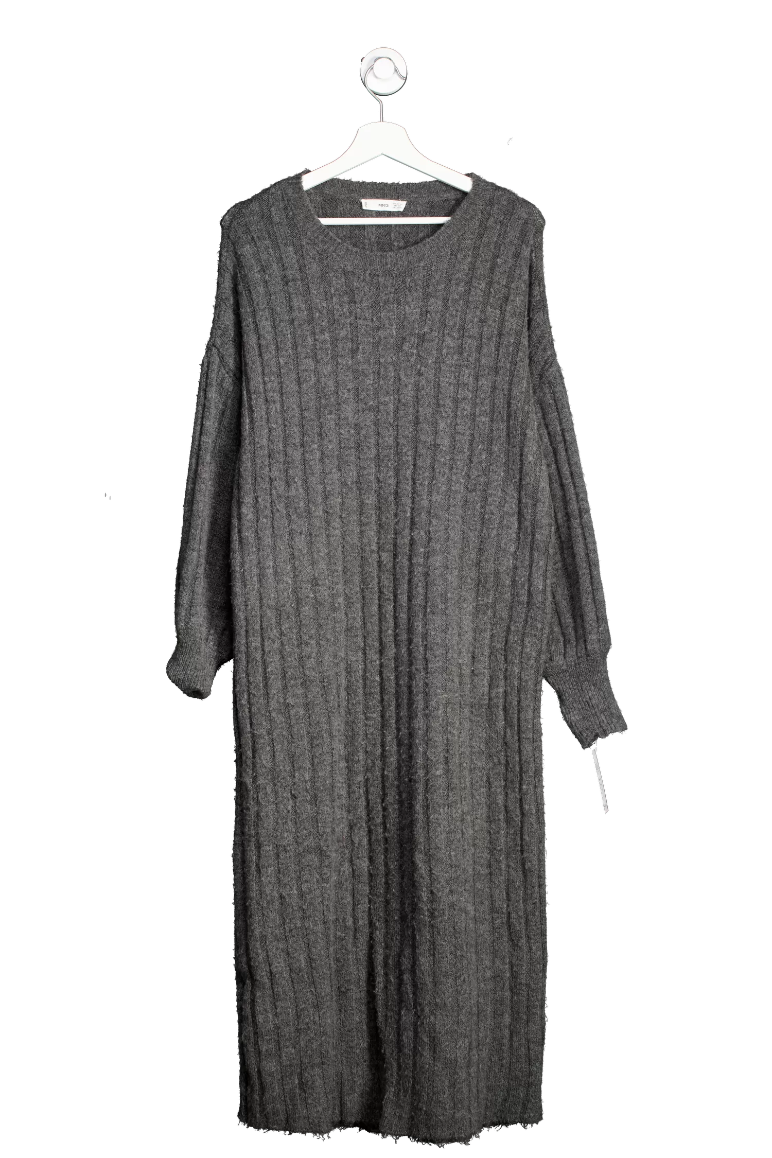 MANGO Grey Knitted Maxi Dress UK M/L