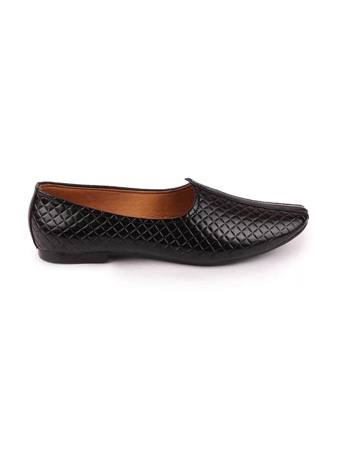 Men Black Ethnic Slip-On Juttis