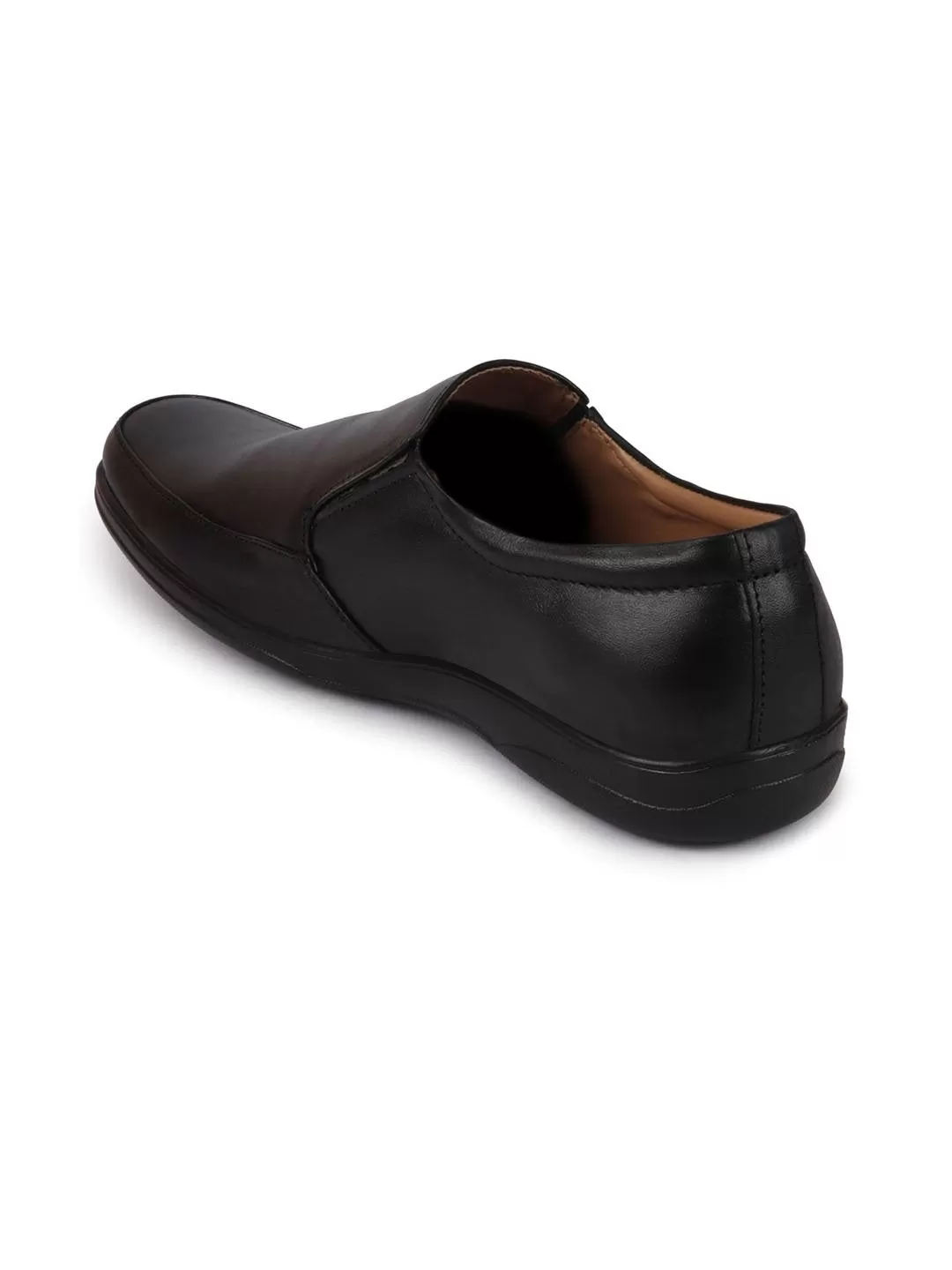 Men Black Formal Leather Slip On Shoes