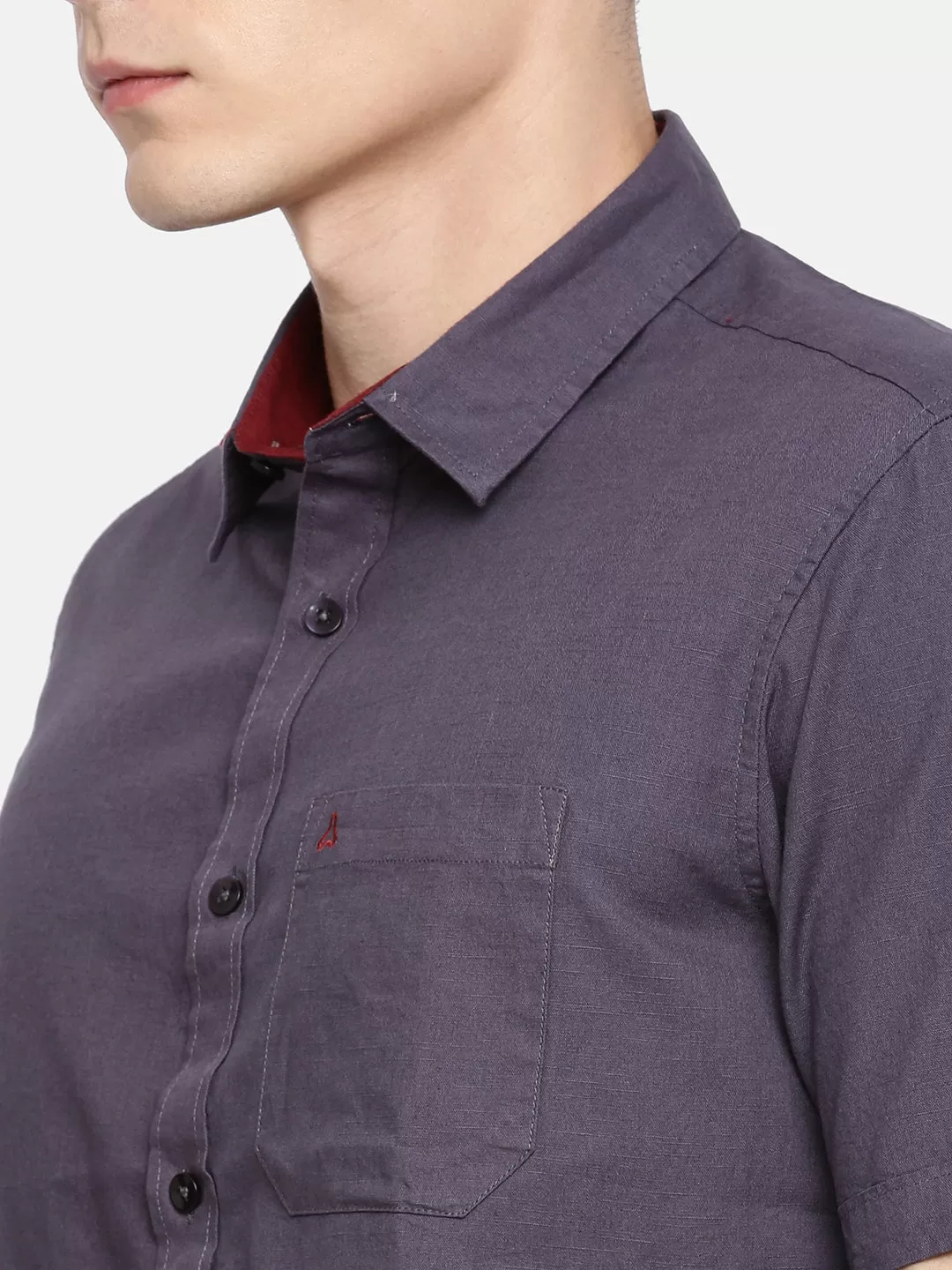 MEN'S BLUE SOLID SLIM FIT SHIRT