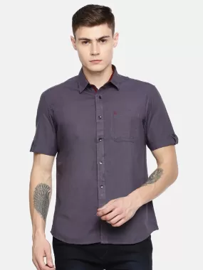 MEN'S BLUE SOLID SLIM FIT SHIRT