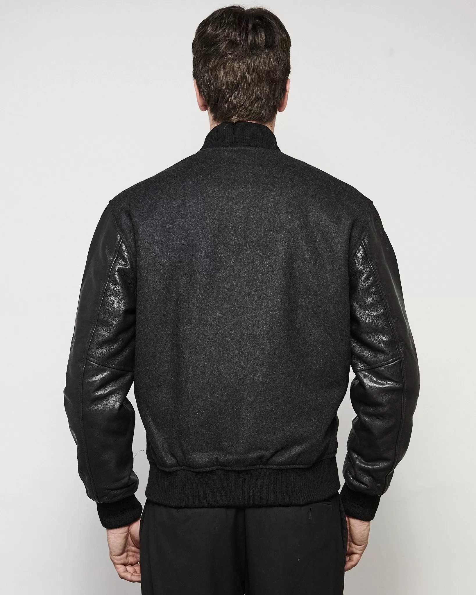 MEN'S MODERN VICE WOOL & LEATHER VARSITY JACKET