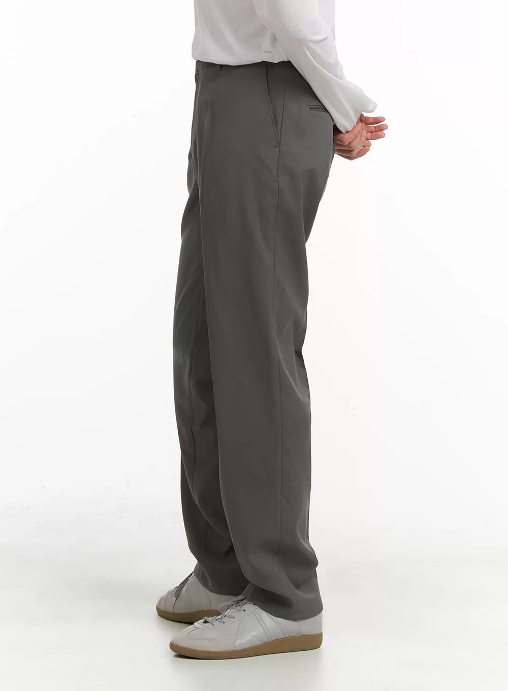 Men's Solid Straight Fit Trousers IA402