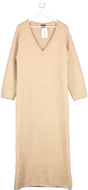 Nasty Gal Beige Urban Bliss Slouch V Neck Dress UK S