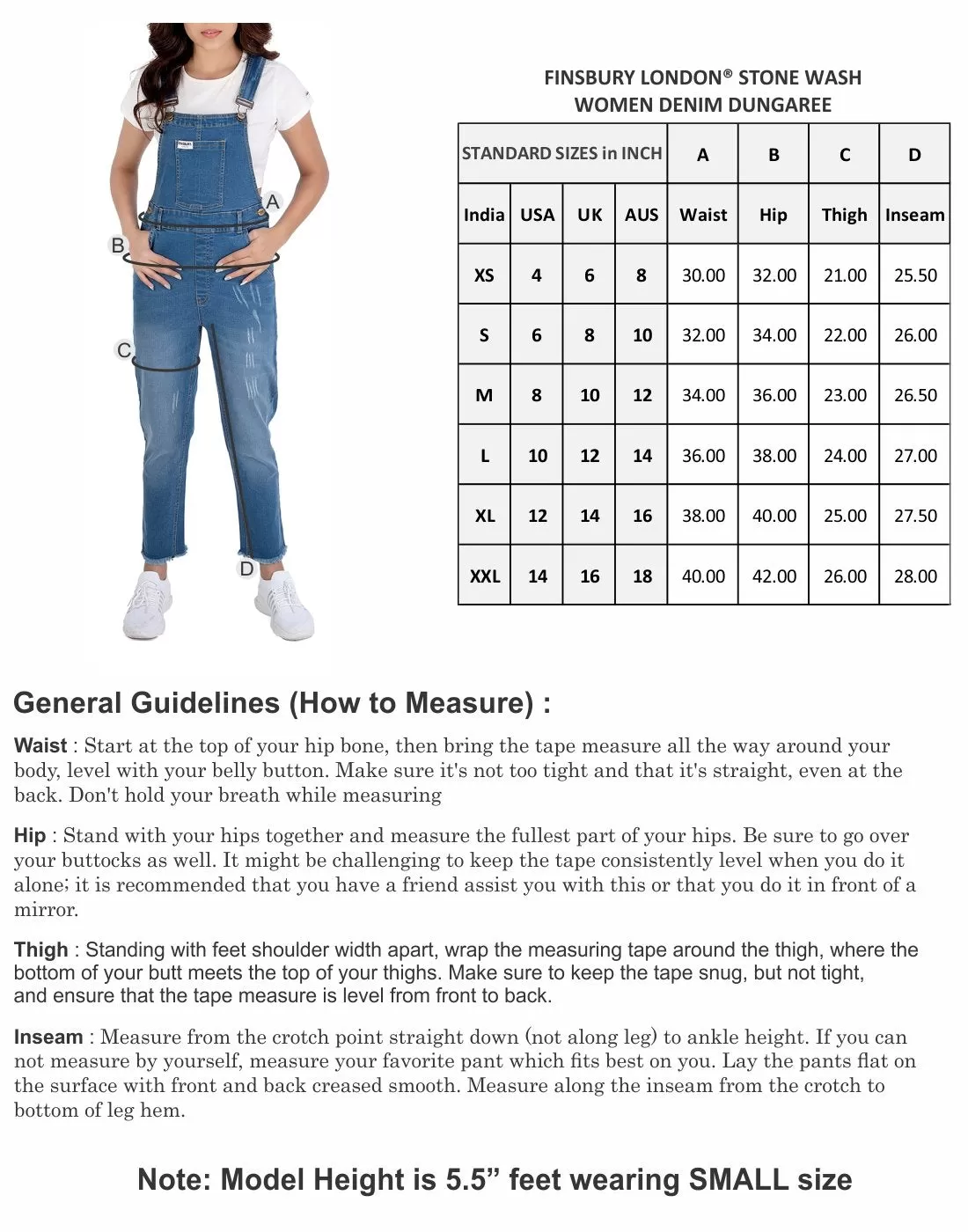 NaughtyDungaree® Stone Wash Women Denim Dungaree