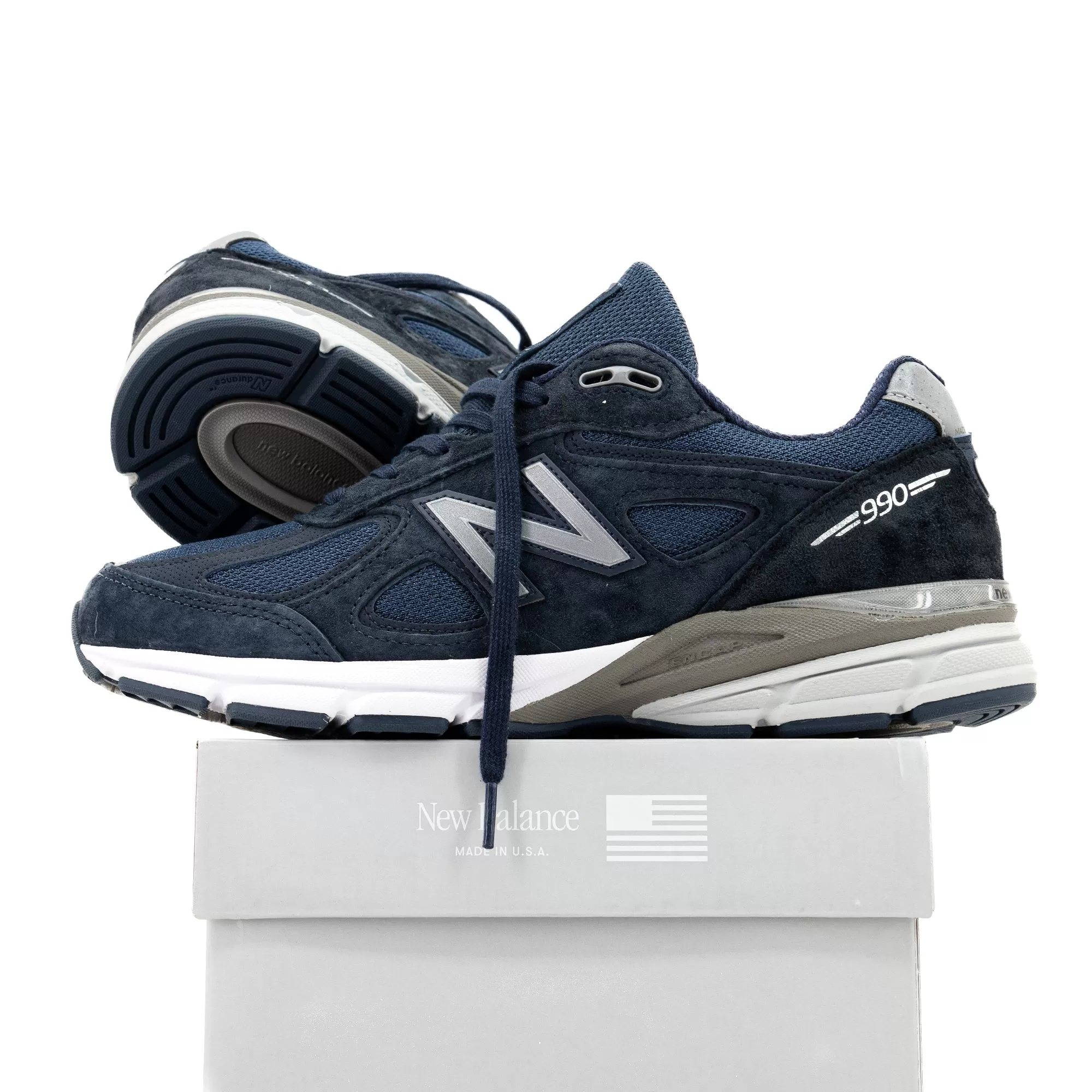 New Balance 990v4 Made in USA Navy/Silver U990NV4