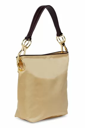 Nylon Bucket Bag Gold