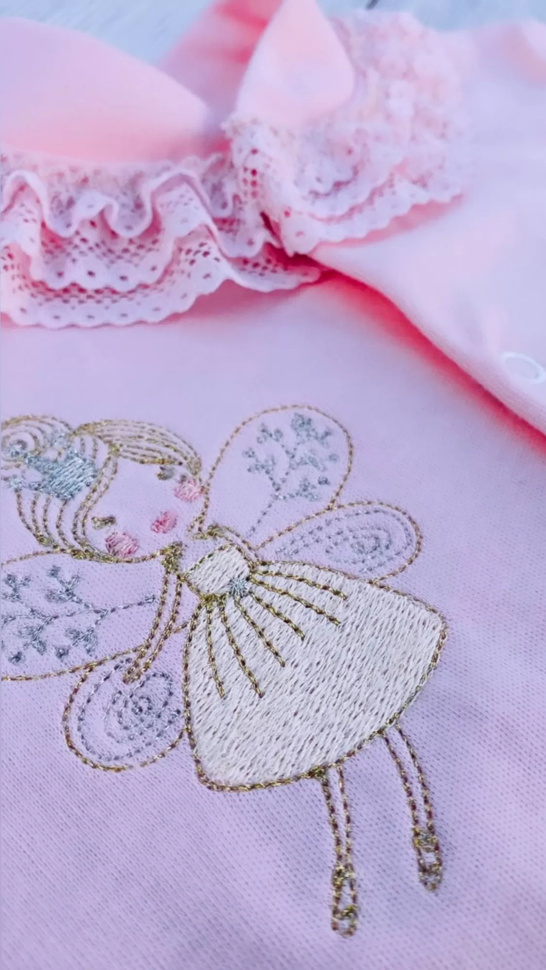 Pink Frilly Sleepsuit Fairy Design