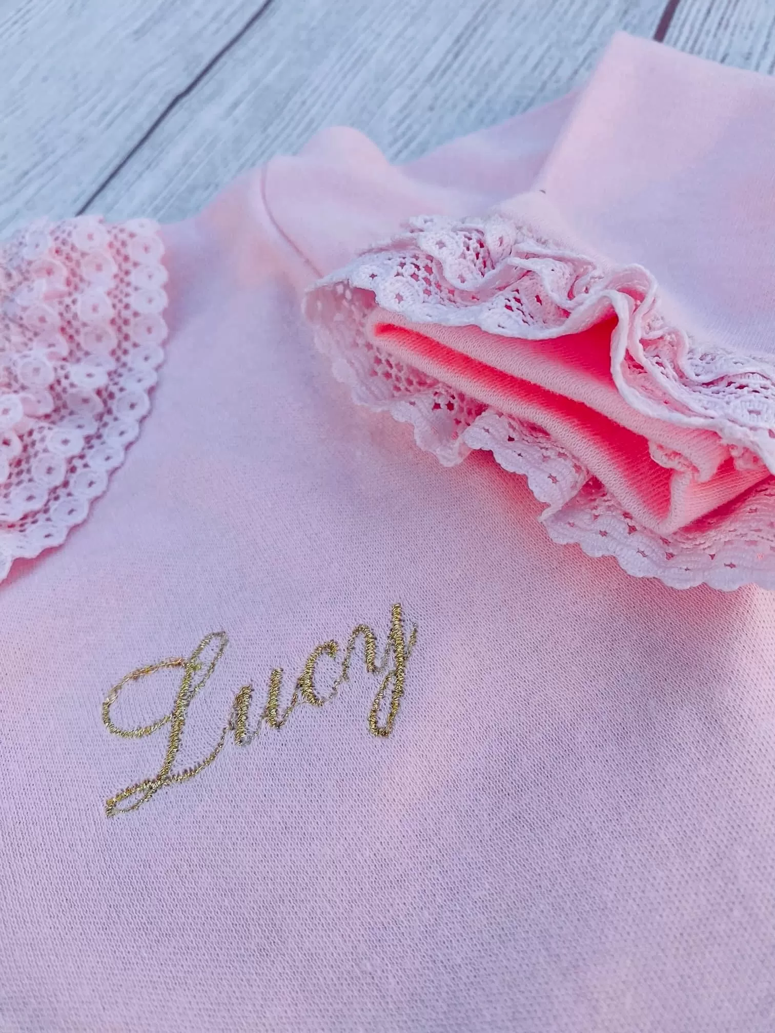 Pink Frilly Sleepsuit Fairy Design