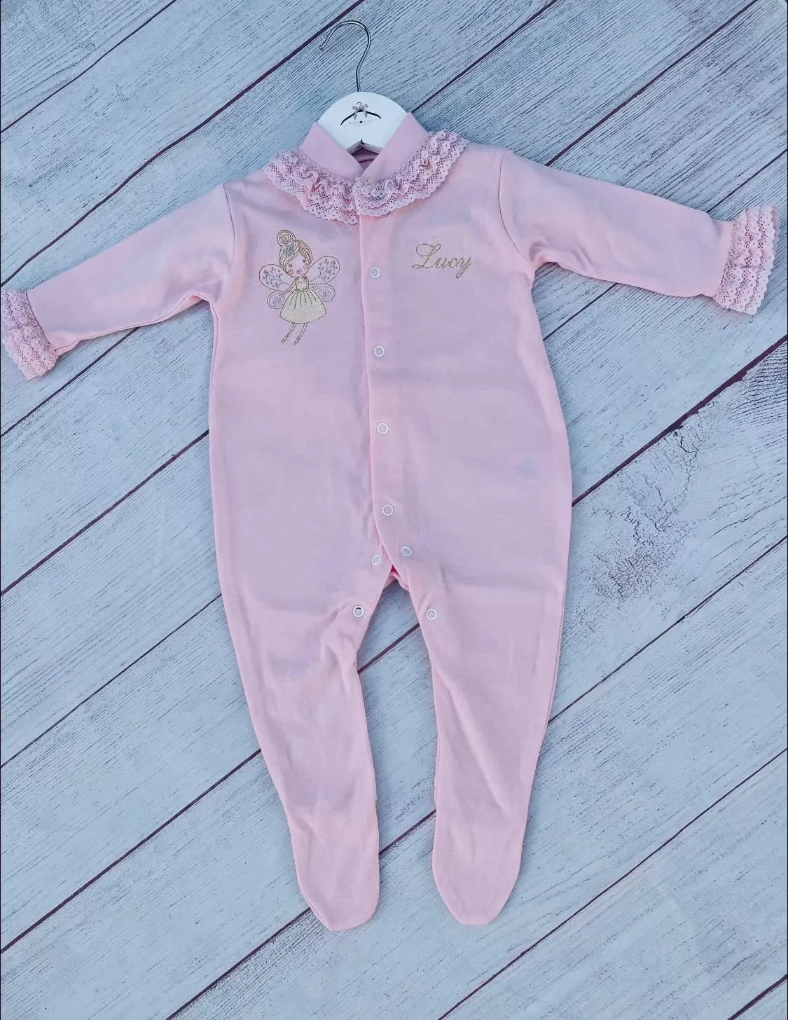 Pink Frilly Sleepsuit Fairy Design