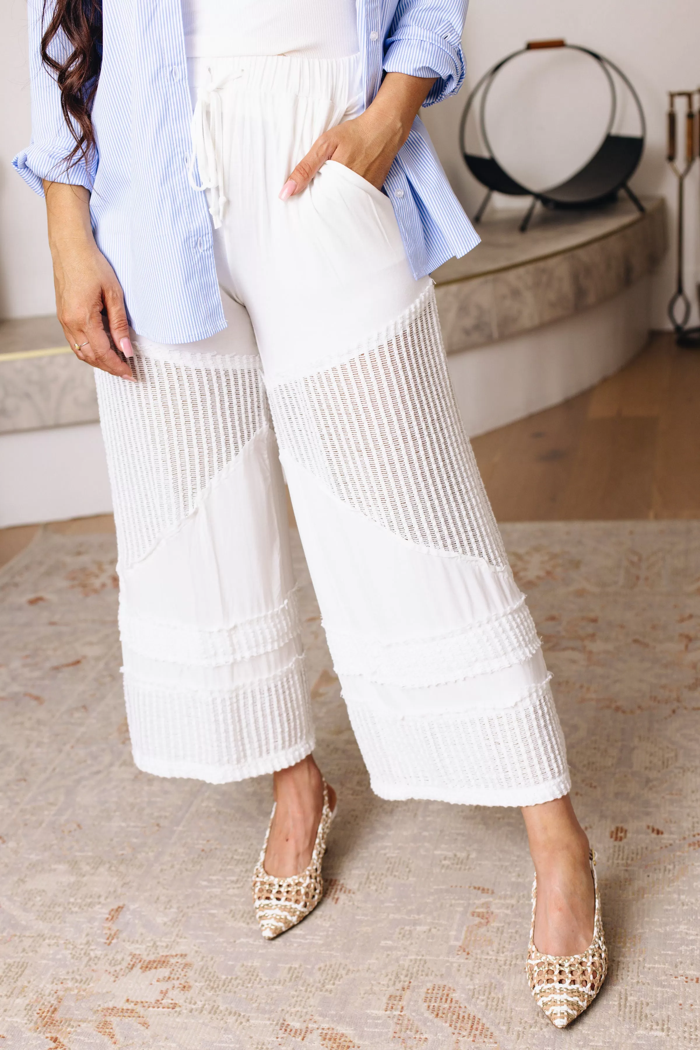 Pol - Contrast See Through Resort Pants (S-L)