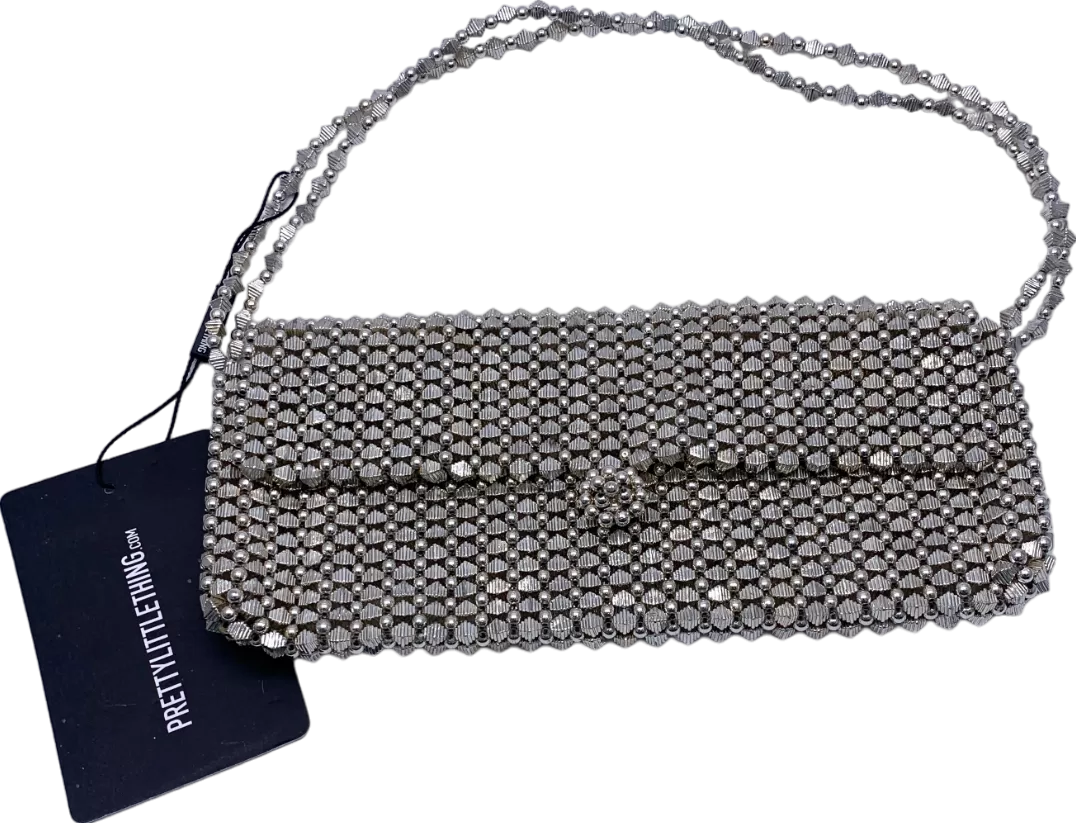 PrettyLittleThing Metallic Beaded Shoulder Bag One Size