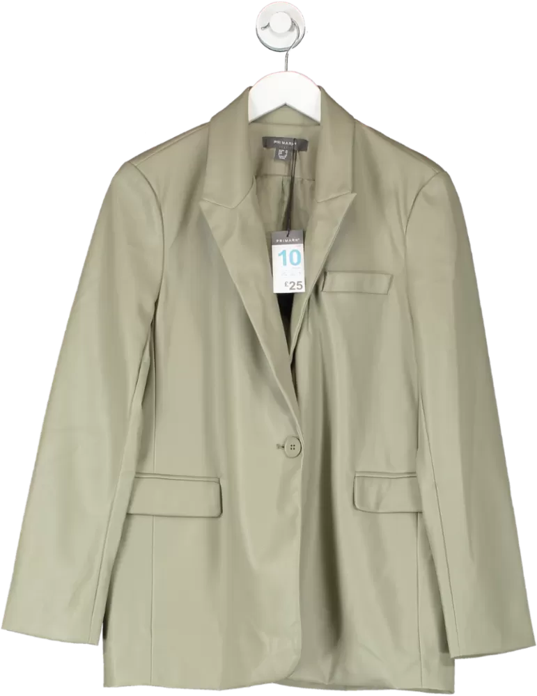 Primark Green Faux Leather Blazer UK 10