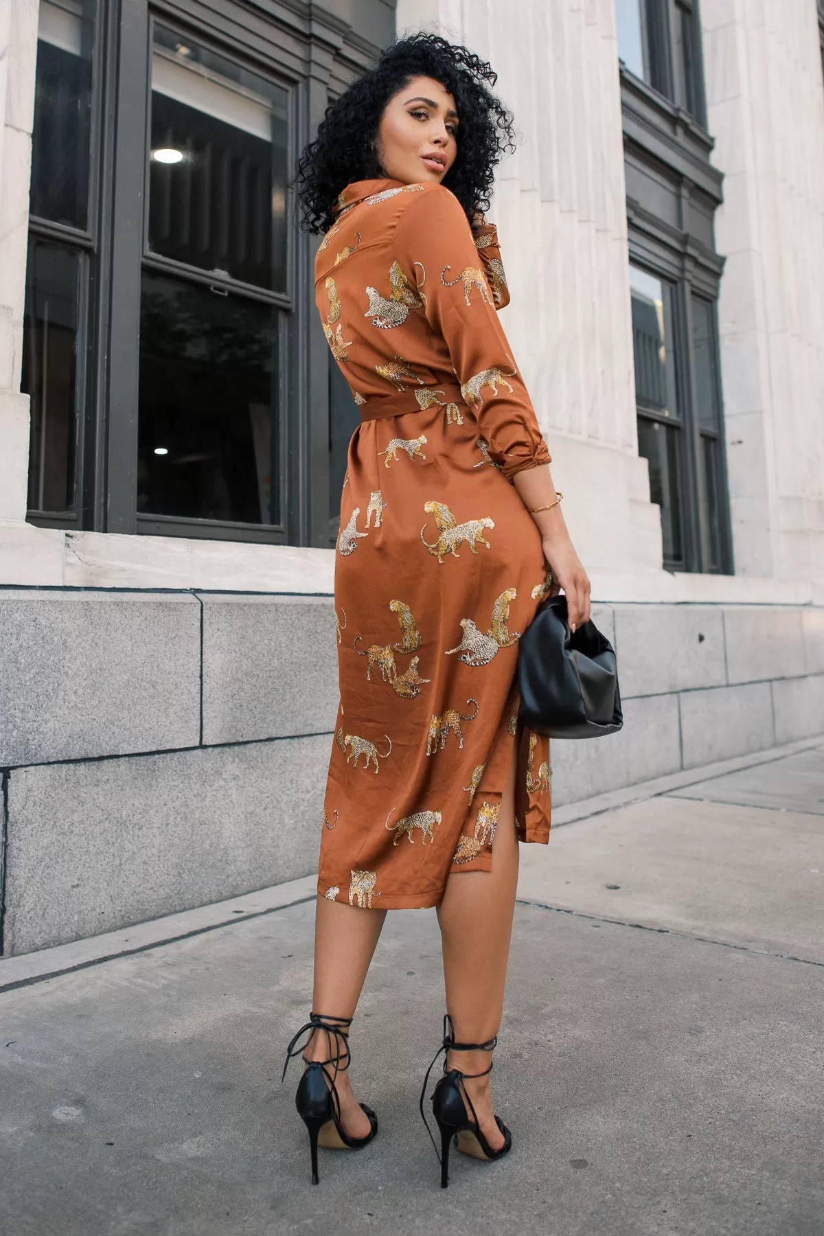 Prowl In Style Caramel Midi Dress - Final Sale