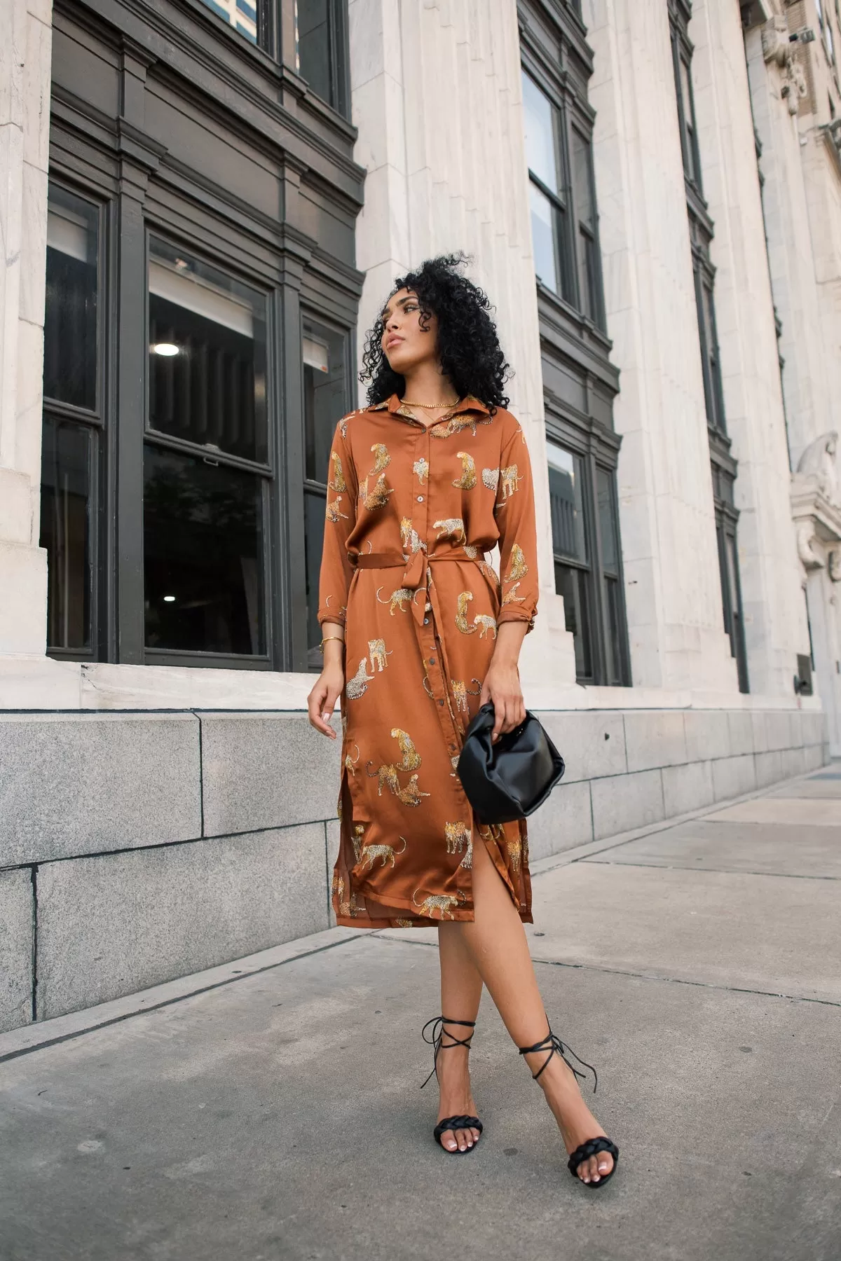 Prowl In Style Caramel Midi Dress - Final Sale