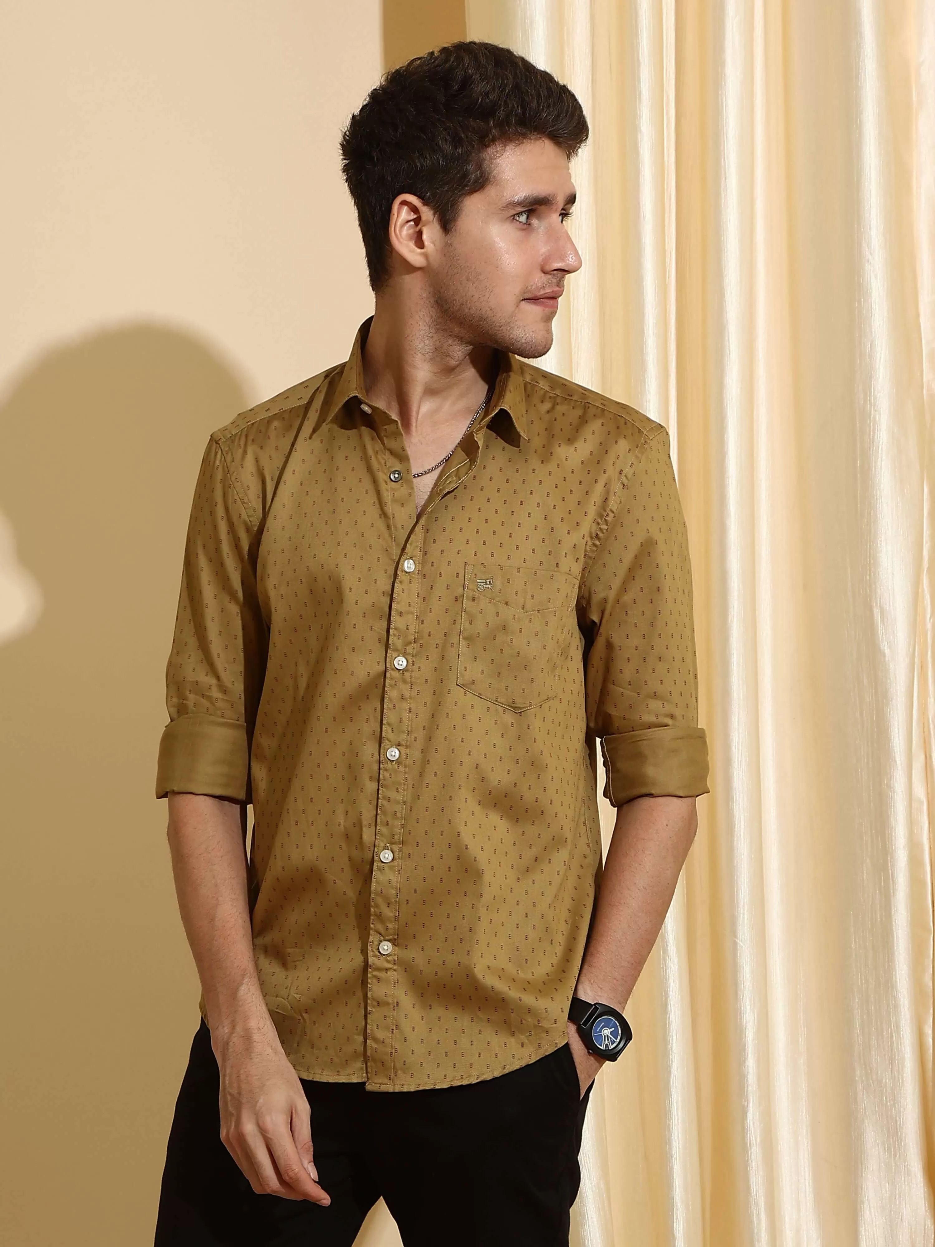 RC Green casual full sleeves shirt