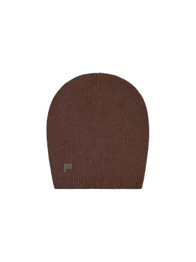 Recycled Cashmere Beanie—chestnut brown