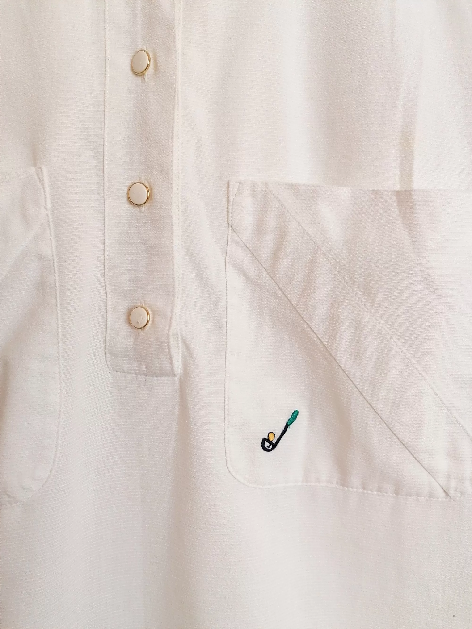 Retro Boxy Button-up Golf embroidery Shirt