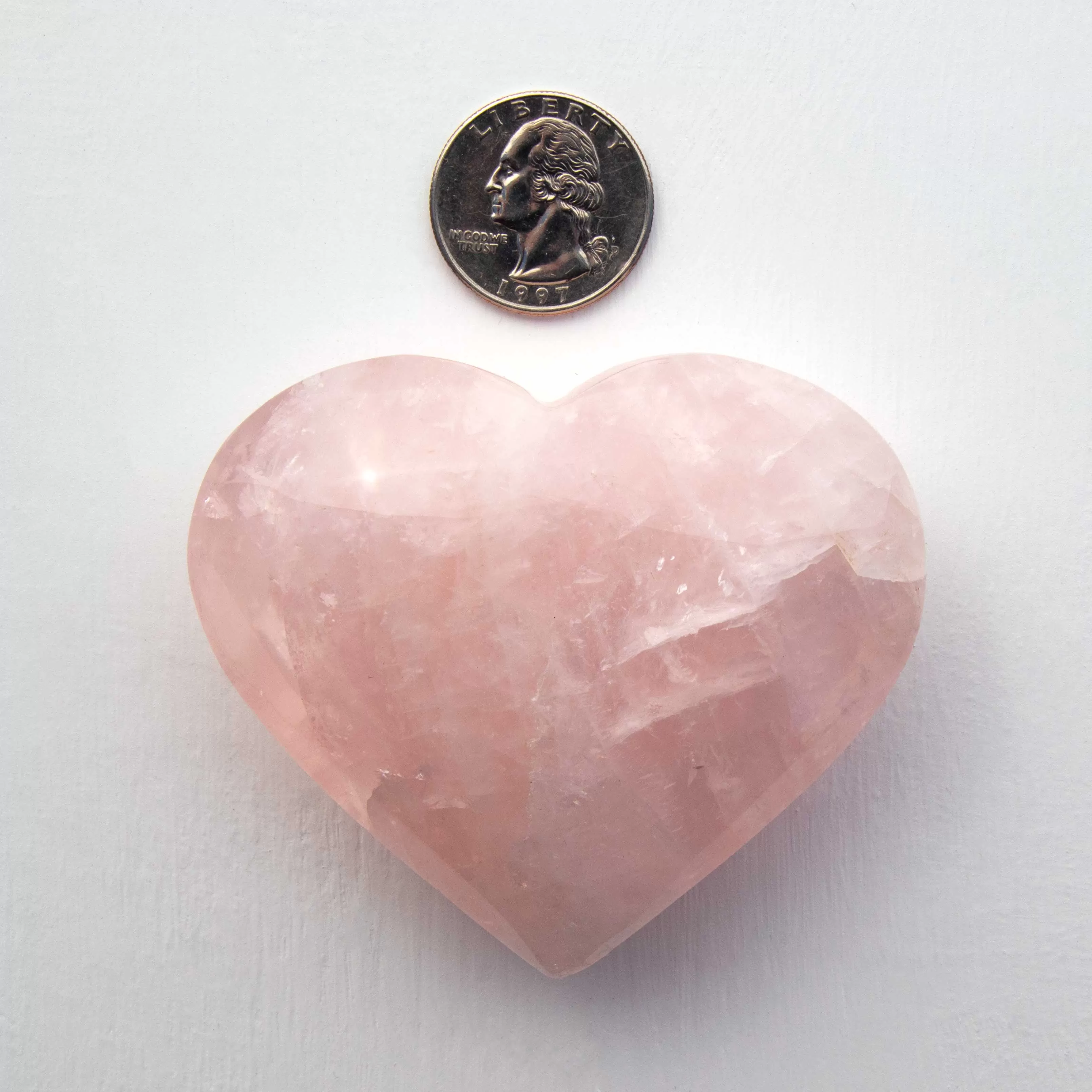 Rose Quartz - Heart, A- Grade, Polished