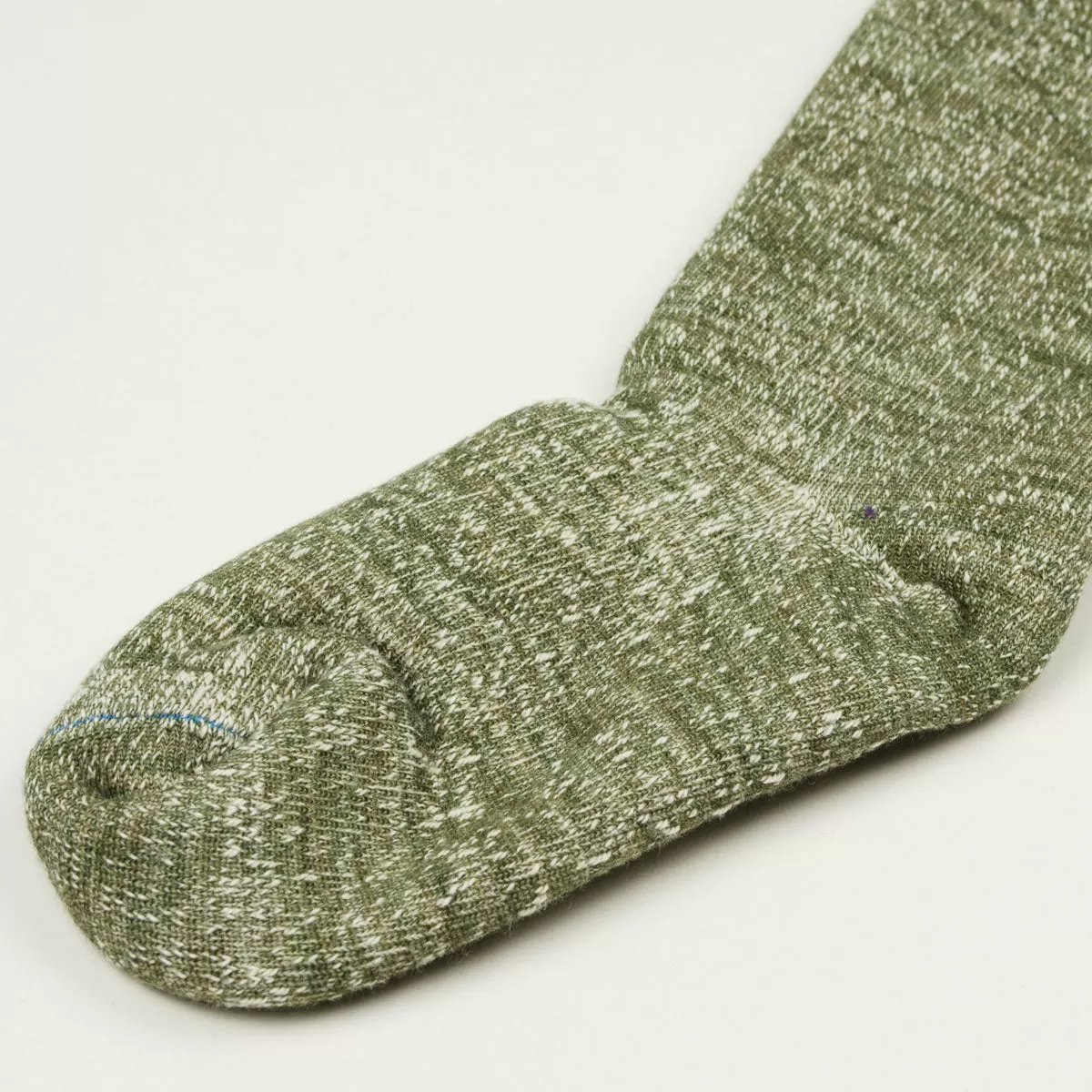 RoToTo - Double Face Merino Cotton Crew Socks - Army Green