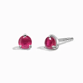 Ruby Solid Round Studs - July Birthstone