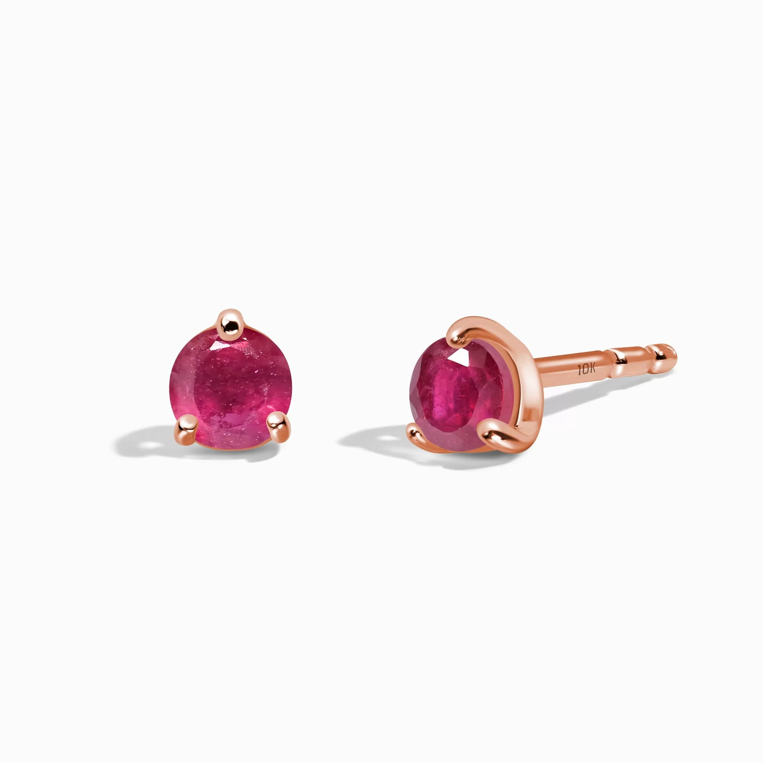 Ruby Solid Round Studs - July Birthstone