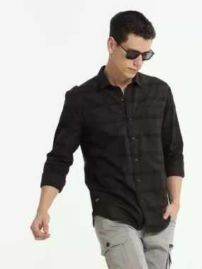 Sage brown casual check shirt