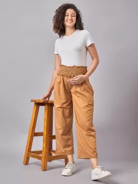 Solid Brown Color Maternity Pants