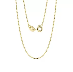 SOLID GOLD 1.0MM BEAD CHAIN NECKLACE