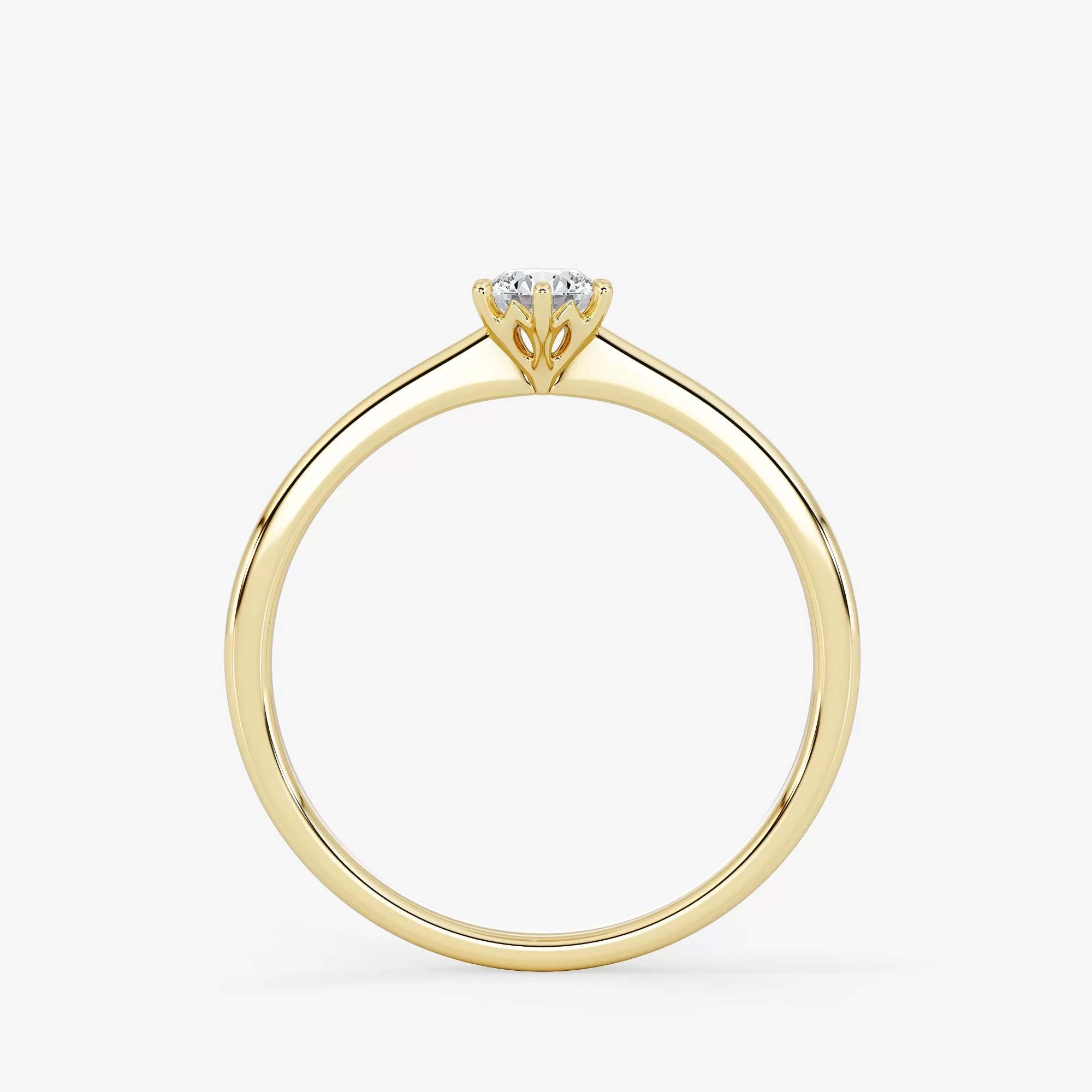 Solitaire 0.25 Carat Brilliant Cut Diamond 18K Gold Ring