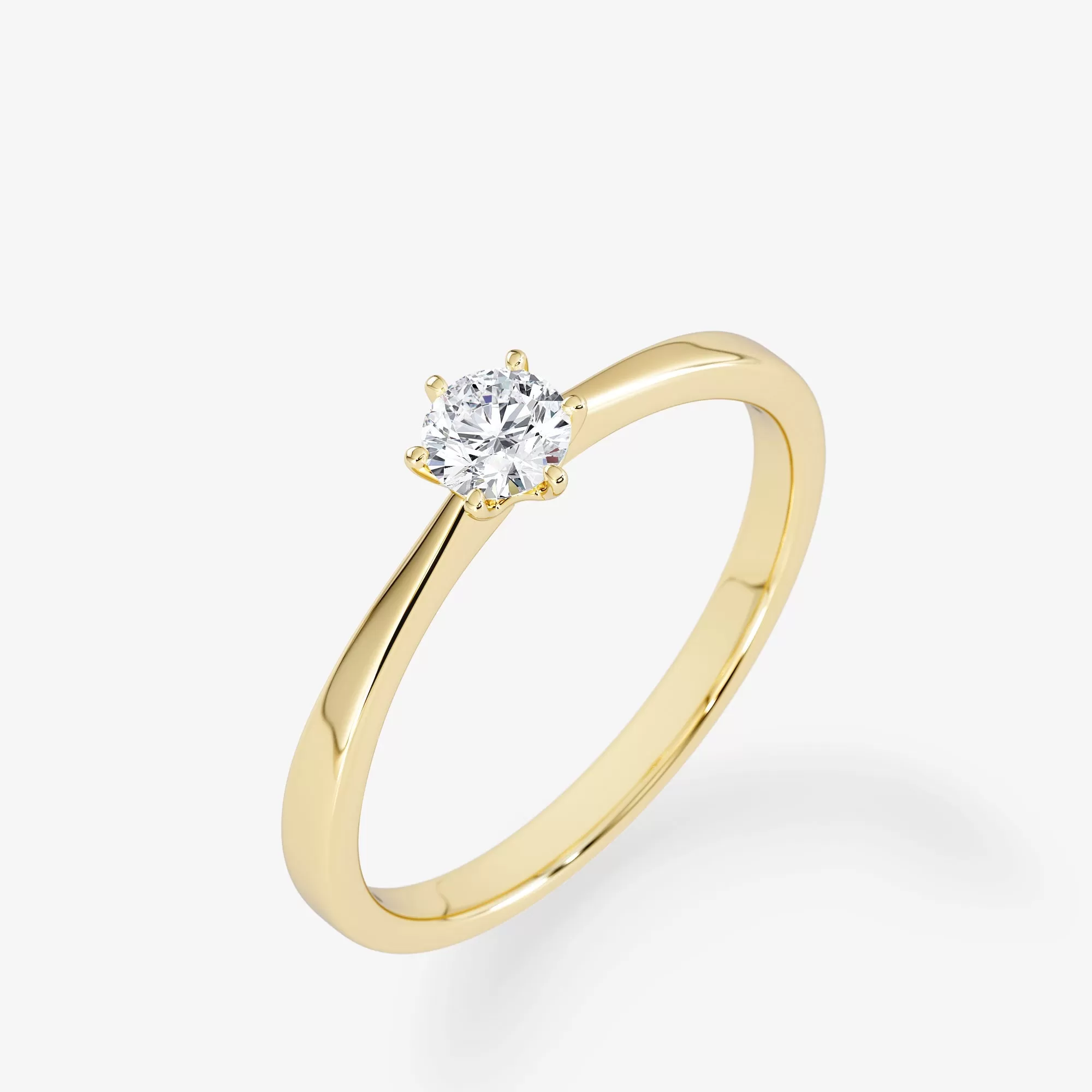 Solitaire 0.25 Carat Brilliant Cut Diamond 18K Gold Ring