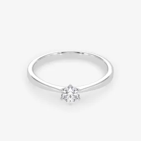 Solitaire 0.25 Carat Brilliant Cut Diamond 18K Gold Ring