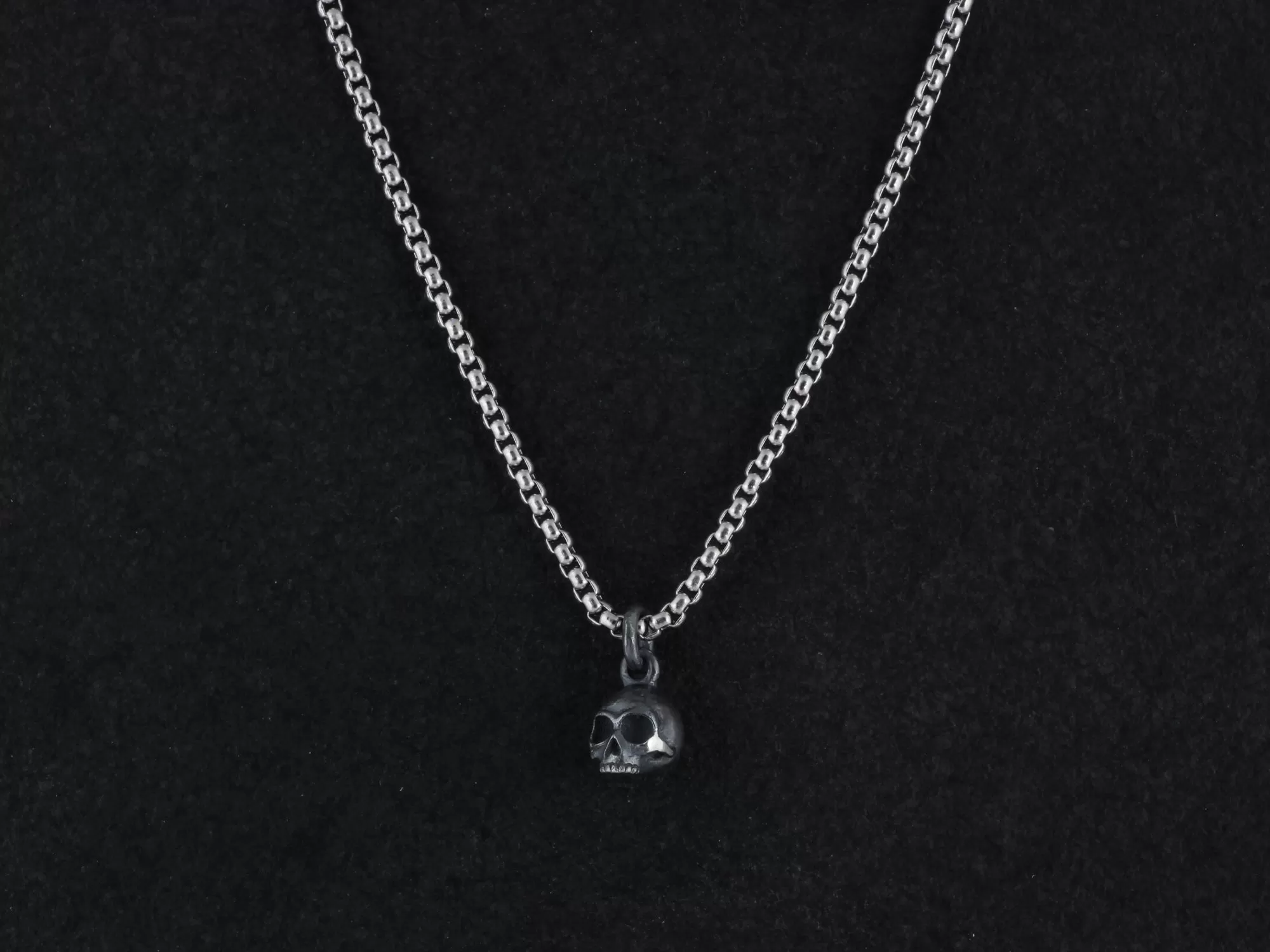 Sterling Silver Tiny Skull Necklace