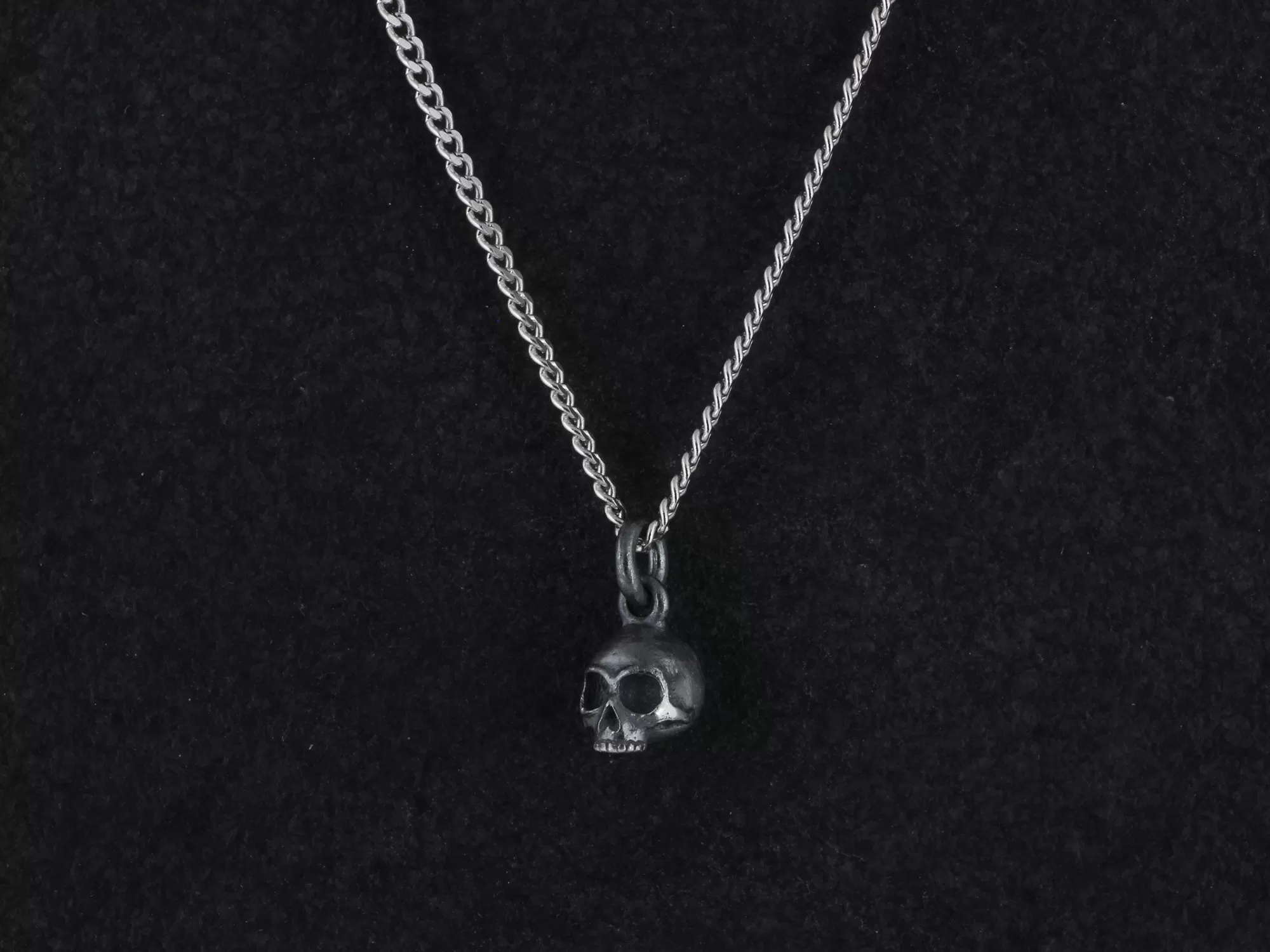 Sterling Silver Tiny Skull Necklace