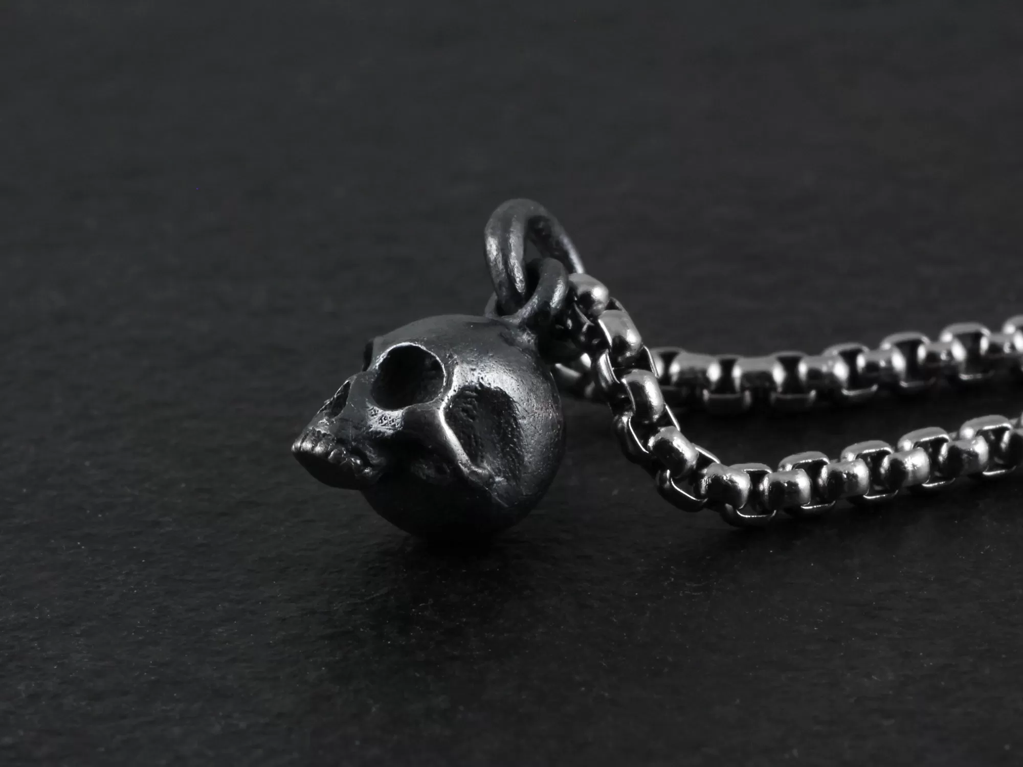 Sterling Silver Tiny Skull Necklace