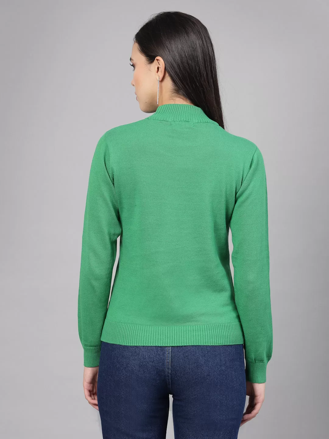 Style Quotient Women Green Solid Pullover