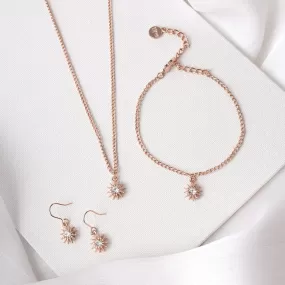 Sunday Rhinestone Rosegold Charm Set