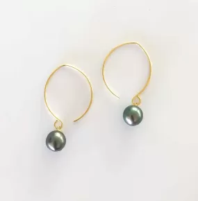 Tahitian Pearl Half Moon Earrings