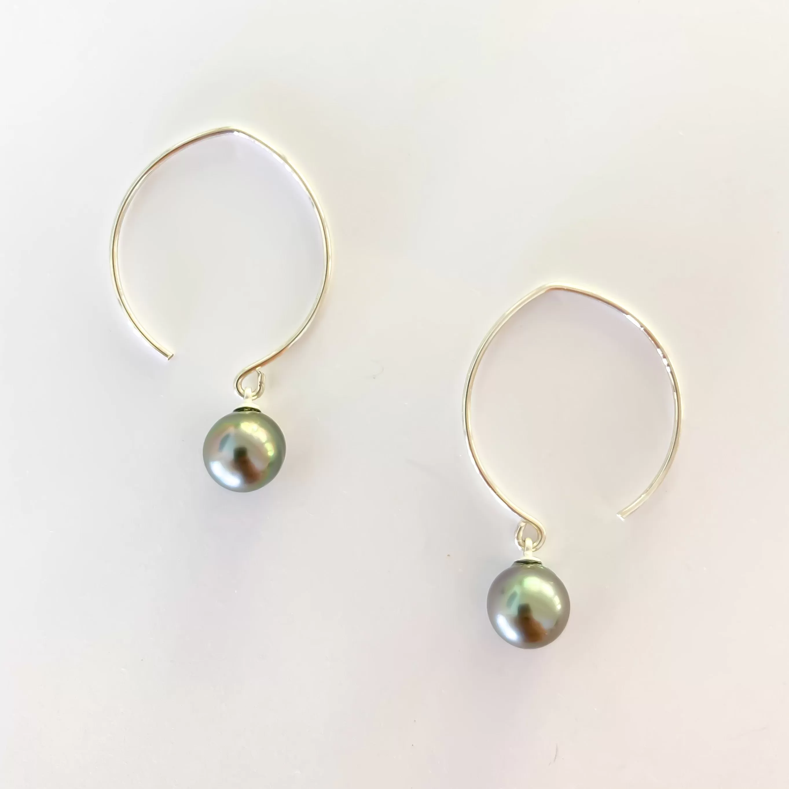 Tahitian Pearl Half Moon Earrings