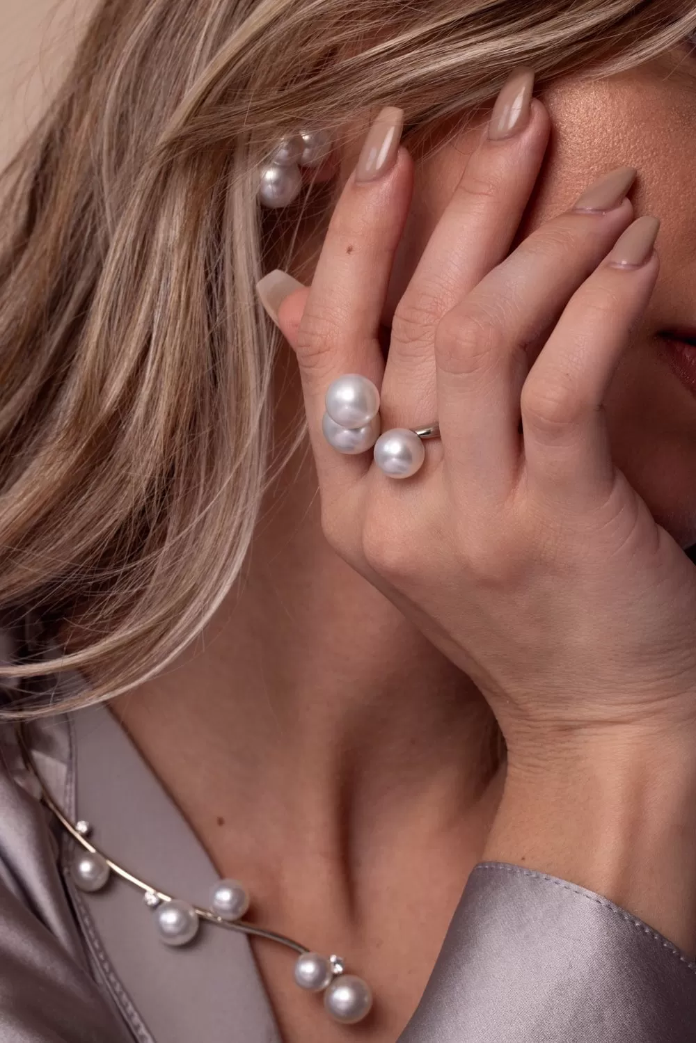 Three Bubble Pearl Ring