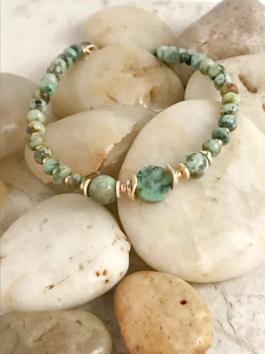 Tranquil Garden Turquoise Bracelet by Anne Vaughan