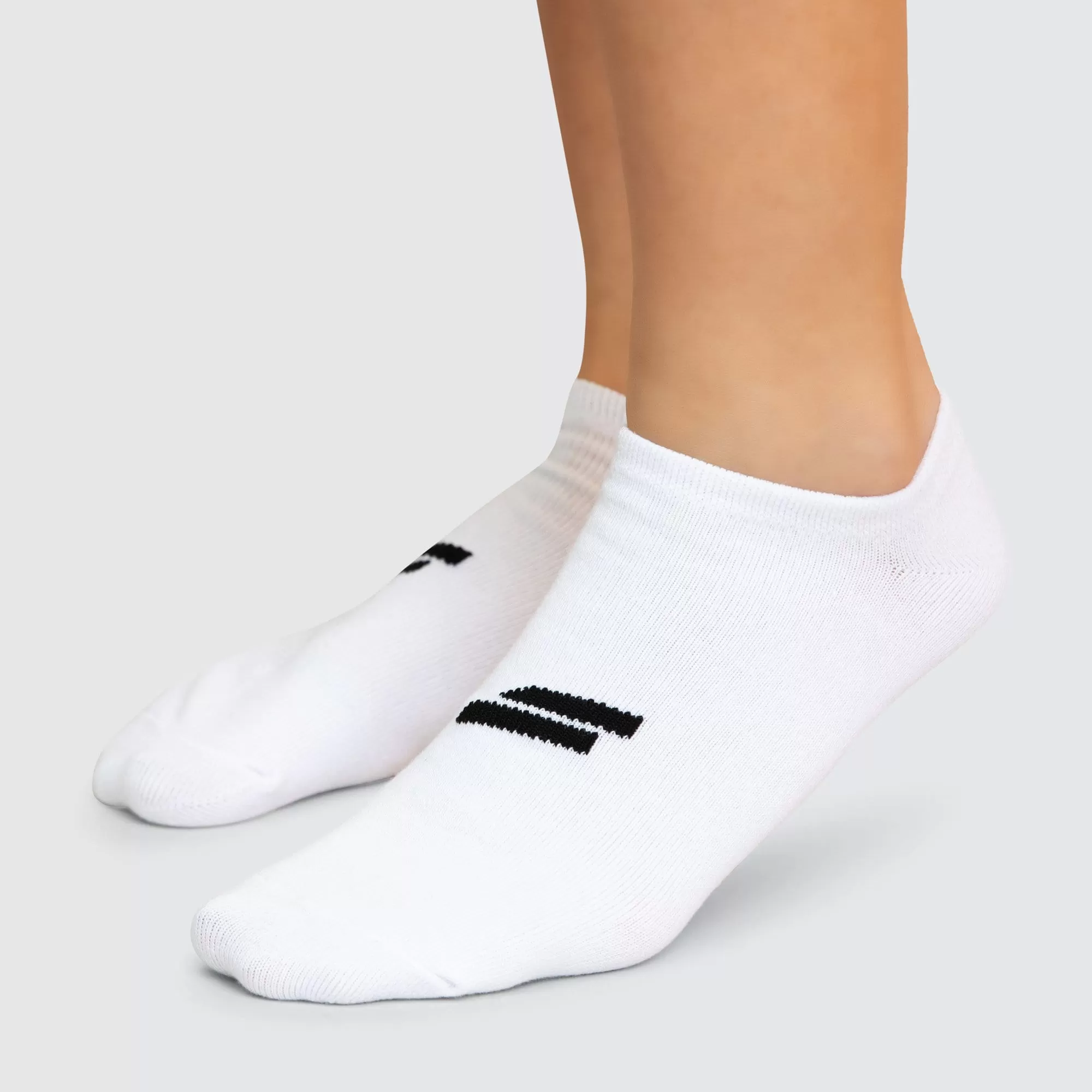 Unisex Marked No-Show Socks 3pk - White