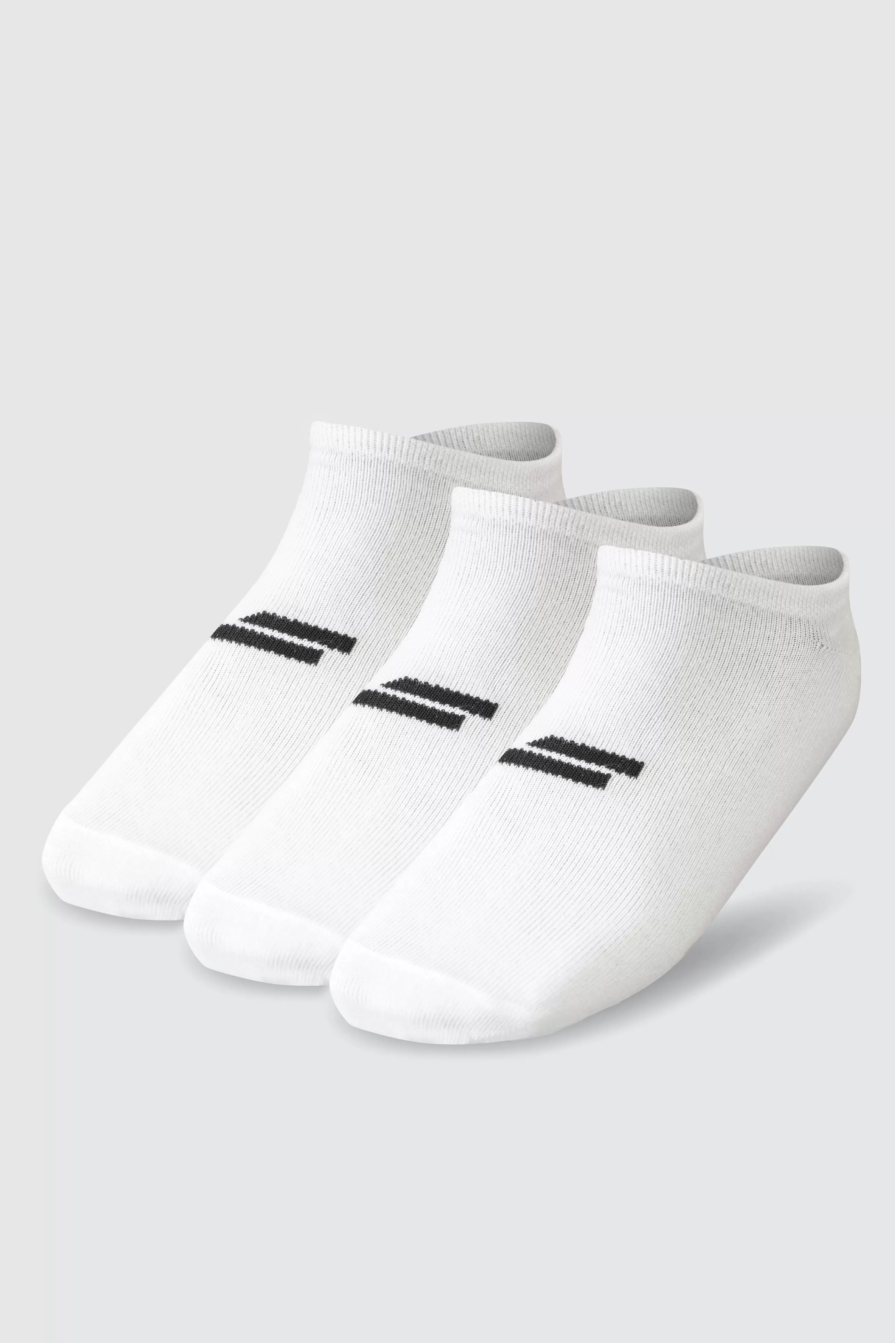 Unisex Marked No-Show Socks 3pk - White