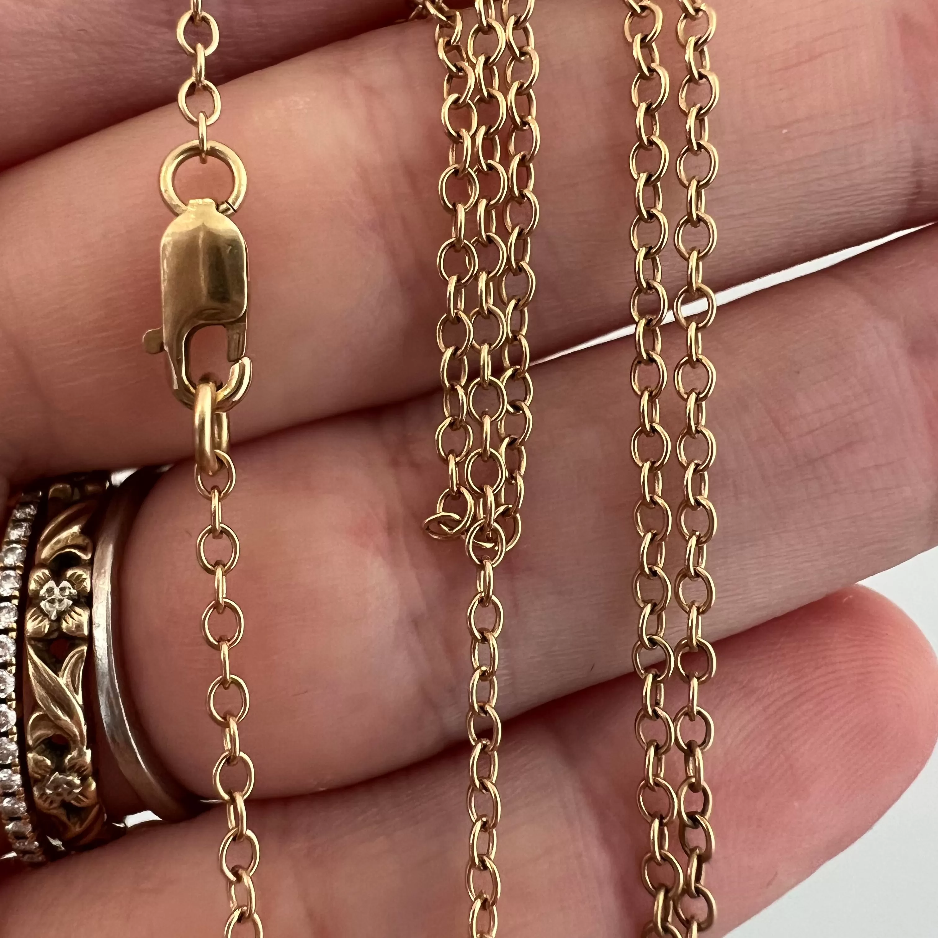 V I N T A G E // dainty cable / 14k yellow gold 1.5mm cable link chain / 17