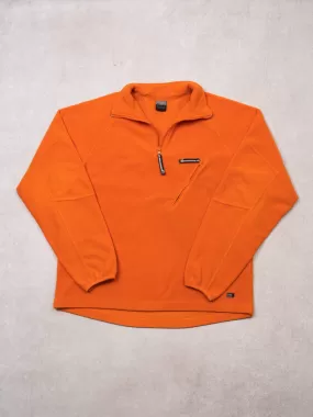 Vinage Y2K Orange Nike Fleece 1/4 Zip Sweater (L)