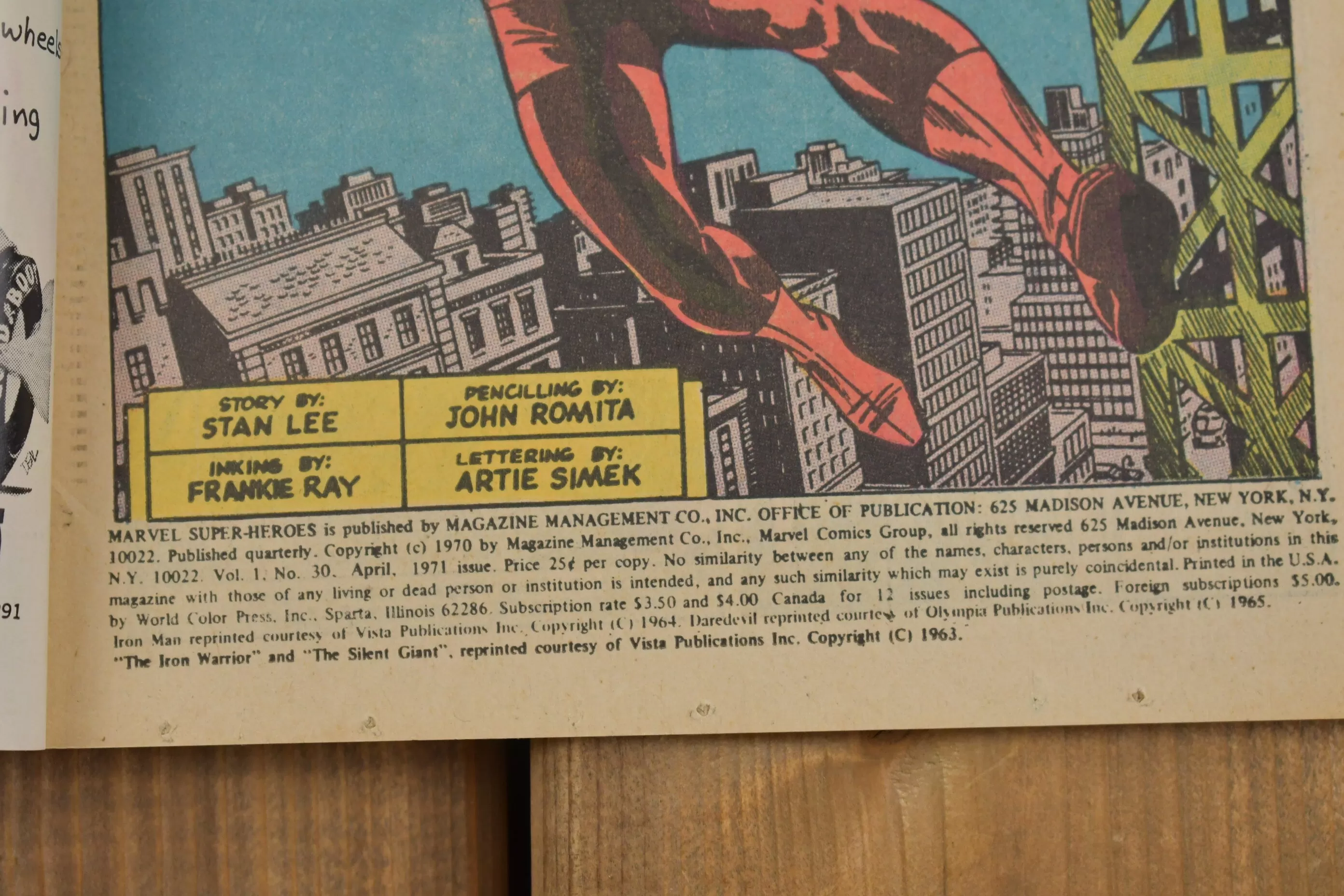 Vintage 1971 Iron Man And Dare Devil Comic Book / Vol. 1 No. 30 / MARVEL Comics / Tales Of Suspense