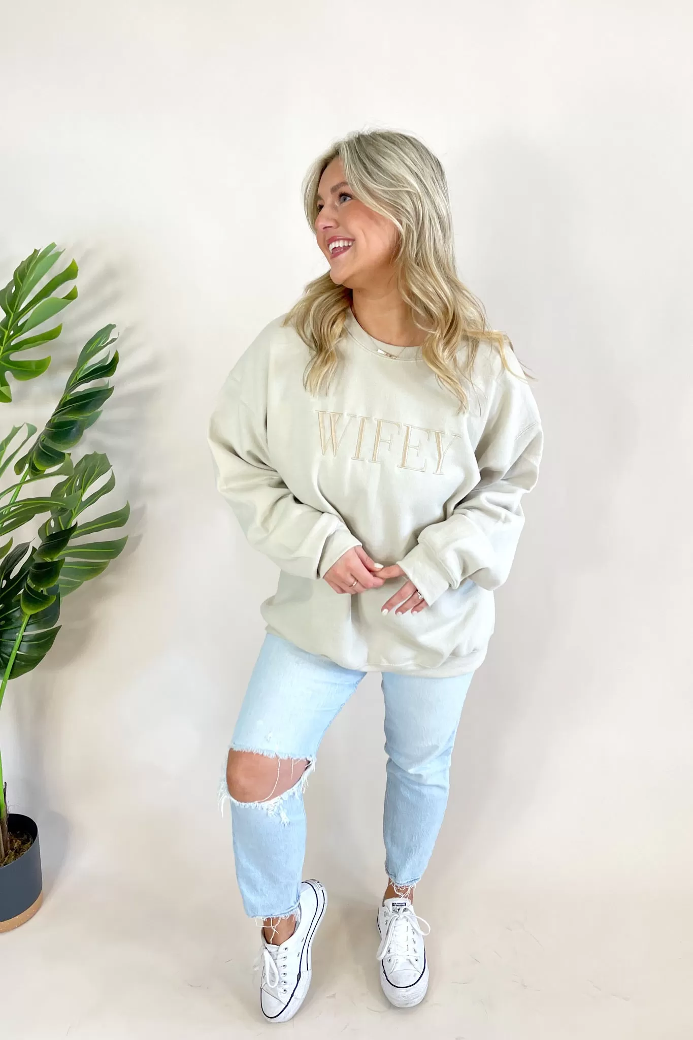 WIFEY Embroidered Sweatshirt