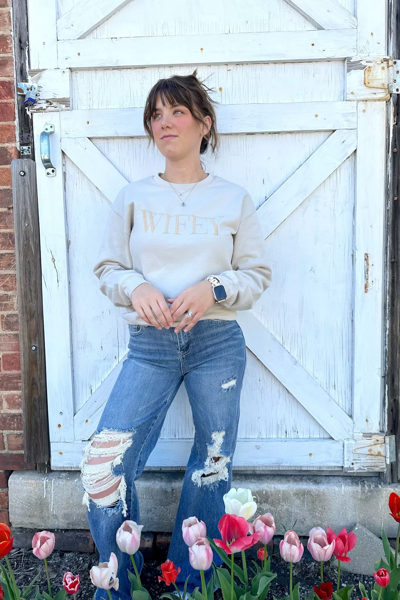 WIFEY Embroidered Sweatshirt