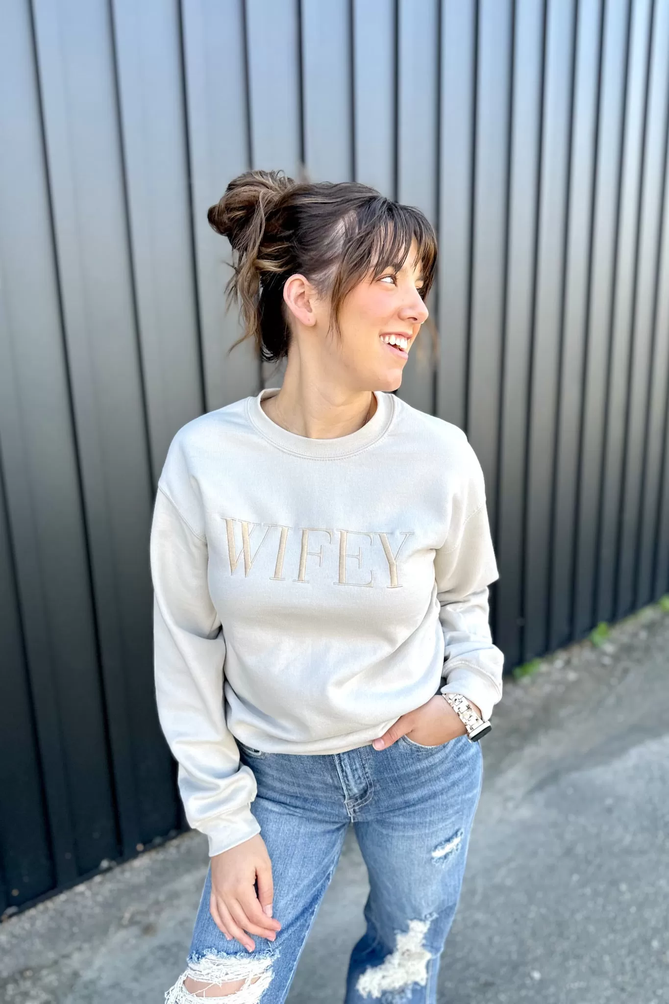 WIFEY Embroidered Sweatshirt