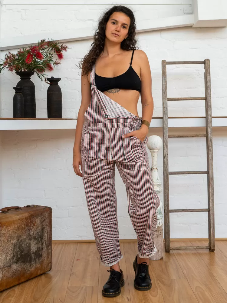 Work Overalls - Red Pinstripe